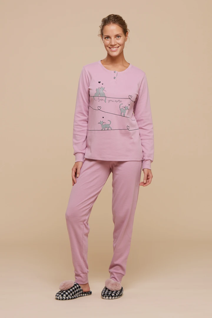 NOIDINOTTE PIGIAMA DONNA INVERNALE PILE PESANTE FA7987