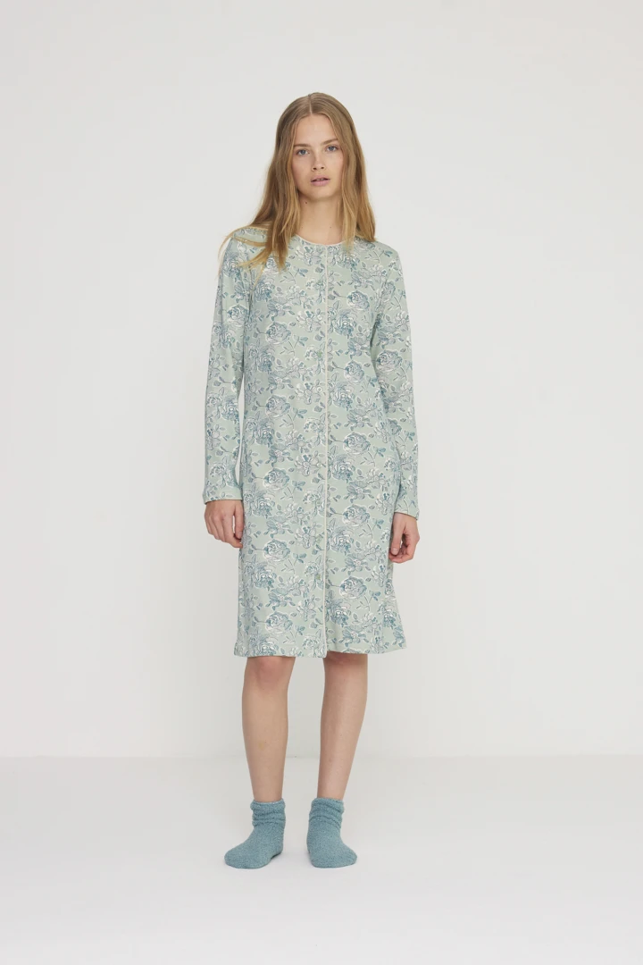 2 Camicie Da Notte Donna Ulla Popken In Cotone | Confezione Da 2: Una Fantasia E Una Tinta Unita, Maniche Lunghe
