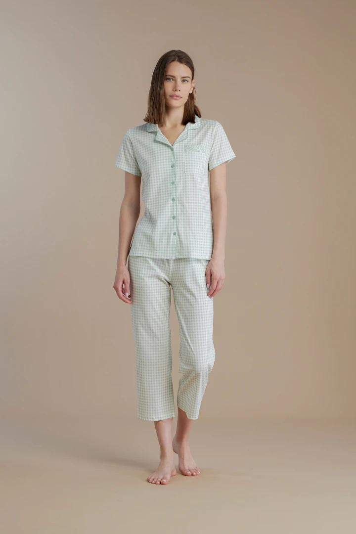 Pigiama donna top manica corta e pantalone pescatore modal dora