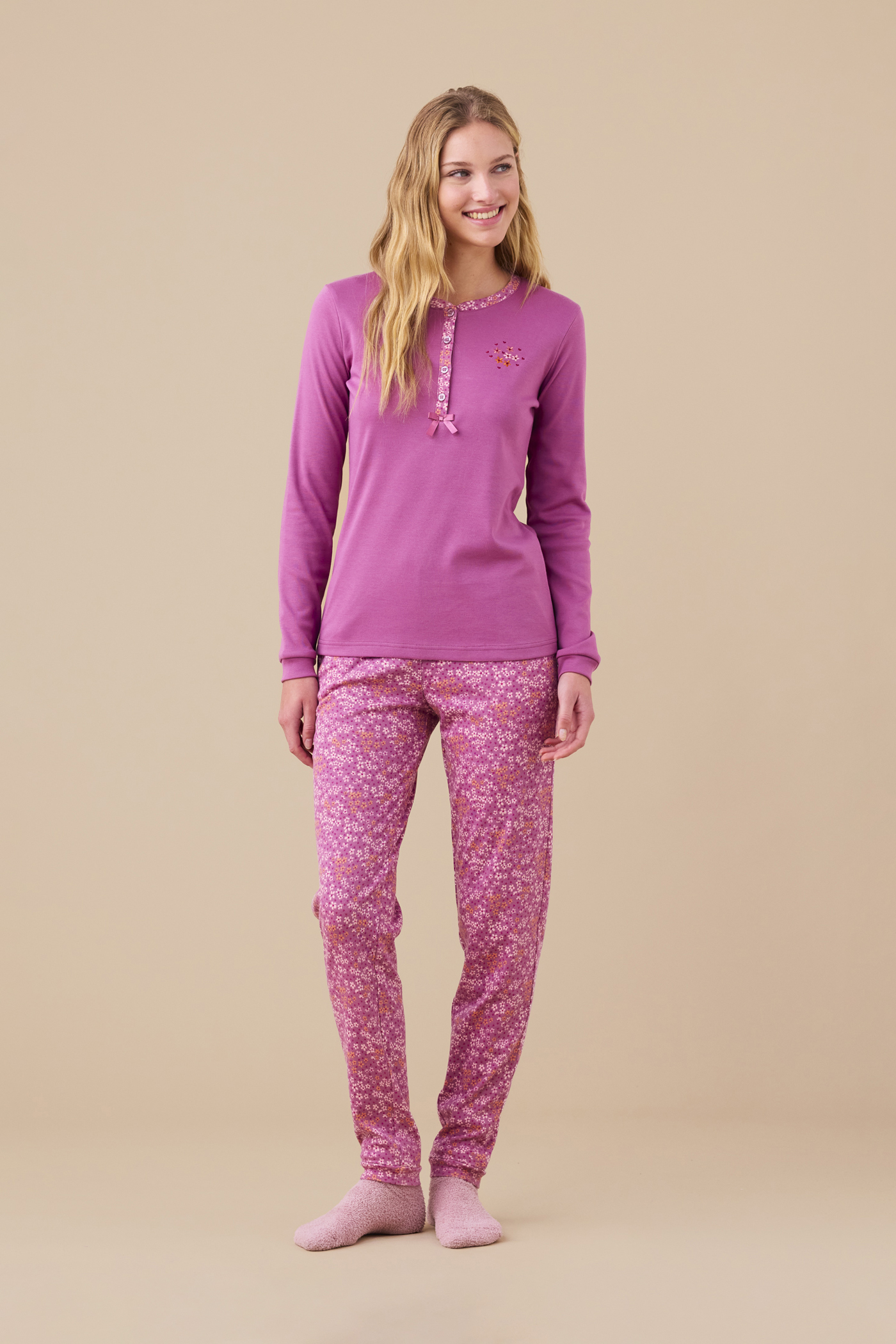 Pigiama Di Lusso Donna NICOLETTA | Floreale, Maniche Corte, In Viscosa Con Pizzo, Taglie S-M-L-XL
